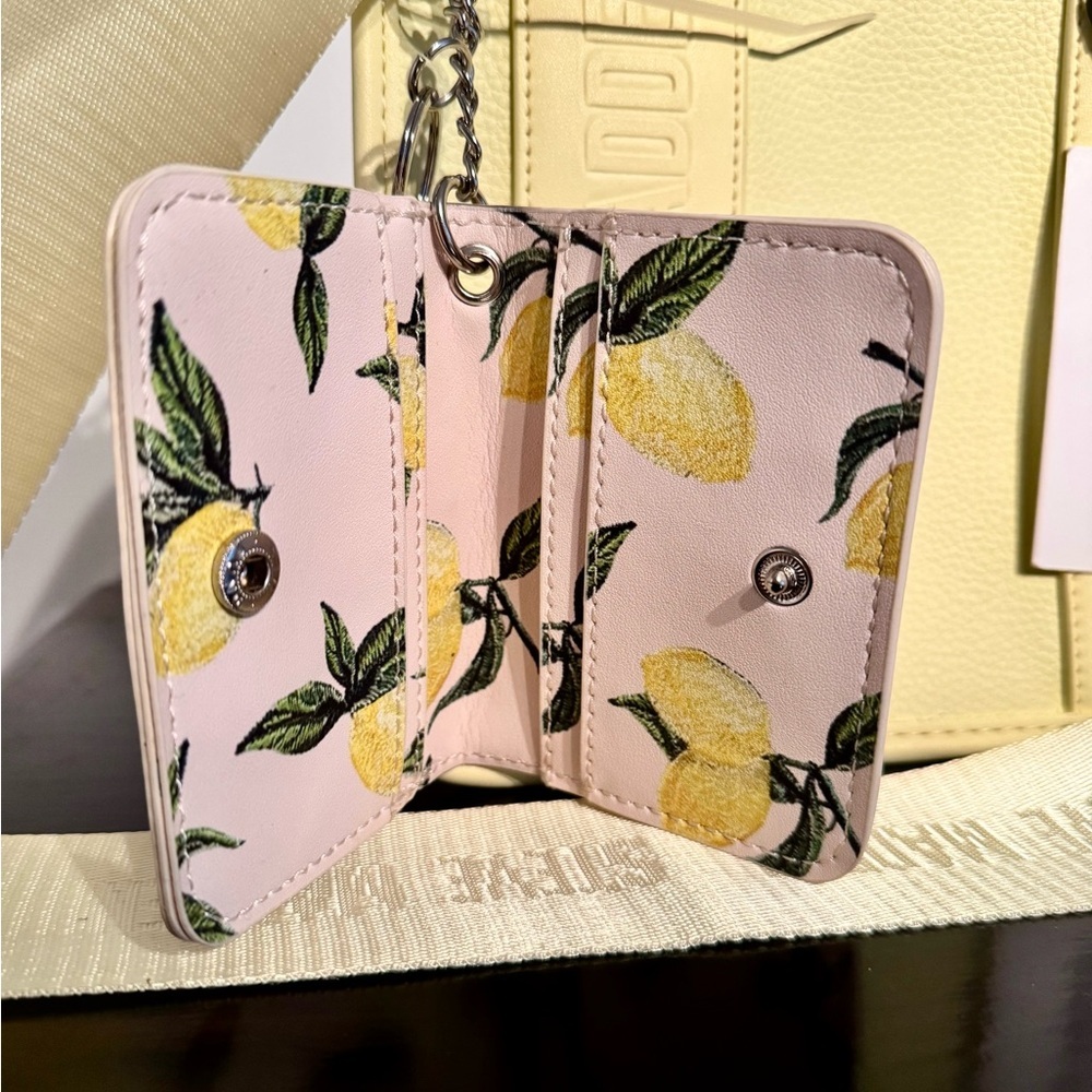 Steve Madden Lemon Yellow Mini Tote with Card Case - Picture 5 of 16